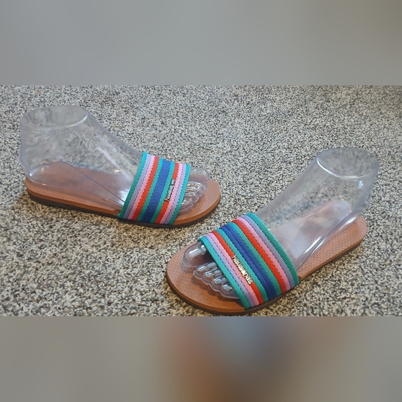 Havaianas You Malta Mix Multicolored Stripe Slide Sandals Wmn's 6W - Picture 5 of 8